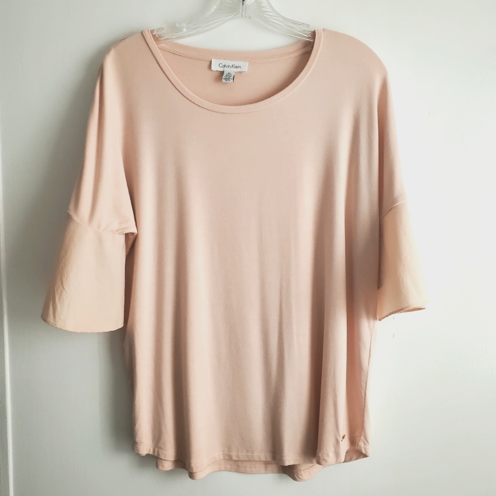 Calvin Klein Blush Pink Blouse Dressy/Casual Size Small